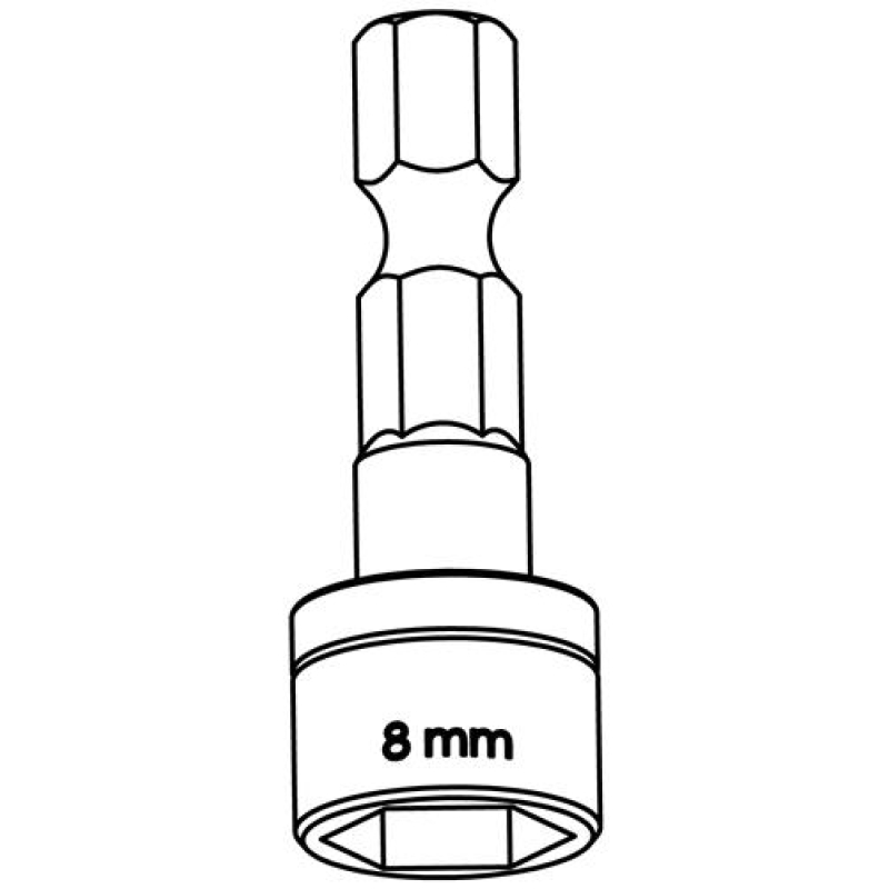 2x 65mm STRONG Zeskant Dop Bit - ZK8 - Magnetisch 